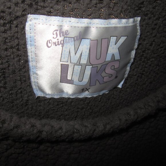 MukLuks Plus Size 1X Boucle Fleece Top Sweatshirt Shaggy Lounge Casual Soft Gray - Picture 3 of 3